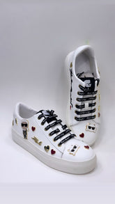 TENIS KARL LAGERFELD CATE PINS NEGRO Y BLANCO